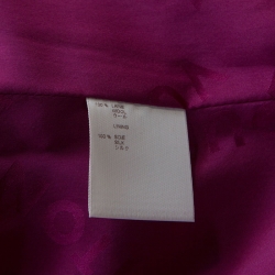 Pre Owned جاكت لوي فيتون تفاصيل زر فرو صوف بني أرجواني L