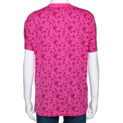 Louis Vuitton Pink Cosmic Blossom Print Cotton Tie Detail Top L