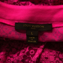 Louis Vuitton Pink Cosmic Blossom Print Cotton Tie Detail Top L