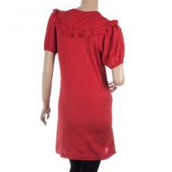 Pre Owned Louis Vuitton Red Cotton Short Sleeved Dress M