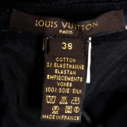 Pre Owned فستان لوي فيتون بلا أكمام مزخرف و منفوش أسود مقاس وسط (ميديوم)