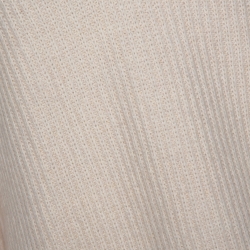 Pre Owned سويتر لوي فيتون واسع تريكو مضلع كبير مزيج كشمير كريمي مقاس وسط (ميديوم)