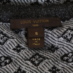 Pre Owned Louis Vuitton Black Monogram Patterned Cashmere & Silk Knit Jumper S