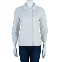 Pre Owned Louis Vuitton Off-White Mid Length Coat M