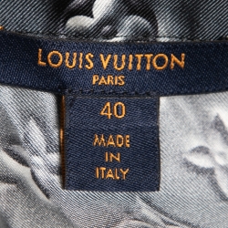 Louis Vuitton Grey Monogram Silk Button Front Pajama Shirt & Pant Set M