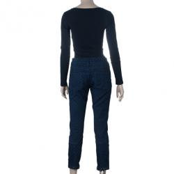 Pre Owned بنطلون لوي فيتون دنيم أزرق مونوجرامي S