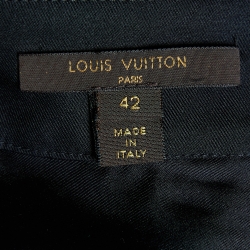 Pre Owned Louis Vuitton Blue Flock Printed Silk Mini Skirt L