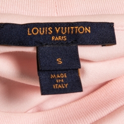 Pre Owned Louis Vuitton Pink World Tour Stamp Print Cotton Crew Neck T-Shirt S
