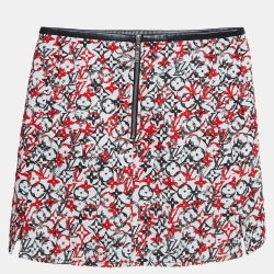 Louis Vuitton Multicolor Monogram Patterned Cotton Blend Mini Skirt M
