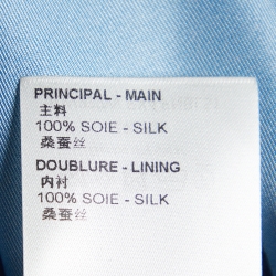 Louis Vuitton Blue Monogram Print Silk Button Front Shirt S