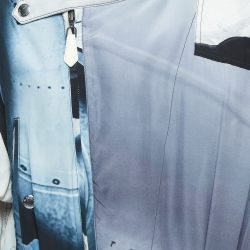 Louis Vuitton Blue Printed Silk Blend Belted Jumpsuit M