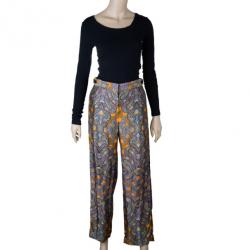 مملوكة مسبقًا Louis Vuitton Printed Silk Wide Pants S