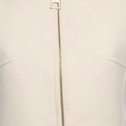 Louis Vuitton Cream Logo Print Wool Zipper Mini Dress M