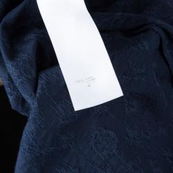 Pre Owned Louis Vuitton Navy Pleated Yoke Blouse S