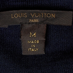 مملوكة مسبقًا Louis Vuitton Navy Blue Wool & Silk Knit Cardigan M 