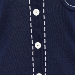 Louis Vuitton Navy Blue Wool & Silk Knit Cardigan M 