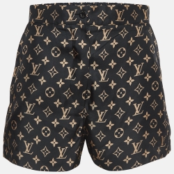 Pre Owned Louis Vuitton Black Monogram Silk Shorts S