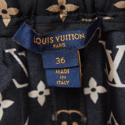 Pre Owned Louis Vuitton Black Monogram Silk Shorts S