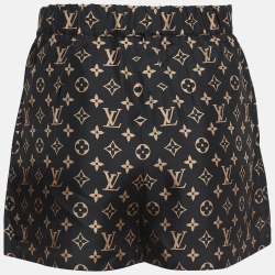 Pre Owned Louis Vuitton Black Monogram Silk Shorts S