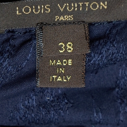 Pre Owned Louis Vuitton Navy Blue Cotton Embroidered Tunic M