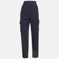 Pre Owned Louis Vuitton Blue Wool Cargo Pants M
