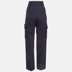 Pre Owned Louis Vuitton Blue Wool Cargo Pants M