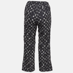 Pre Owned Louis Vuitton Black Monogram Print Synthetic Trouser S