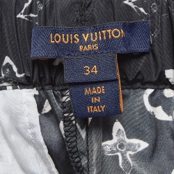 Pre Owned Louis Vuitton Black Monogram Print Synthetic Trouser S