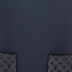 Pre Owned Louis Vuitton Navy Blue Monogram Pocket Knit T-Shirt  Dress L