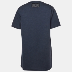 Pre Owned Louis Vuitton Navy Blue Monogram Pocket Knit T-Shirt  Dress L