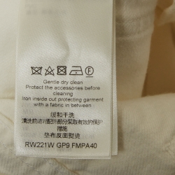 Pre Owned Louis Vuitton White Leather Applique Denim Jeans M Waist 28"