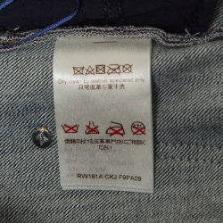 مملوكة مسبقًا Louis Vuitton Navy Blue Leather Trim Denim Jeans M Waist 31"