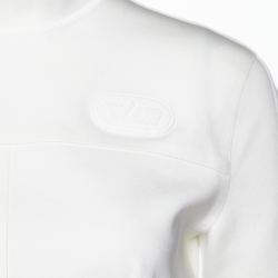 Pre Owned Louis Vuitton White Jersey Flight Mode Sporty Crop Top L