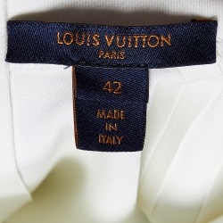 Pre Owned Louis Vuitton White Jersey Flight Mode Sporty Crop Top L