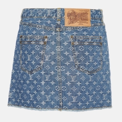 Louis Vuitton Blue Monogram Denim Mini Skirt M