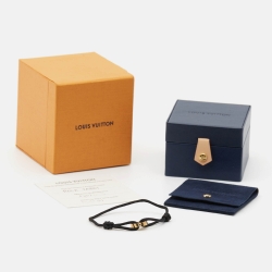 Louis Vuitton Empreinte Black Cord 18K Yellow Gold Bracelet