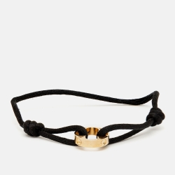 Louis Vuitton Empreinte Black Cord 18K Yellow Gold Bracelet