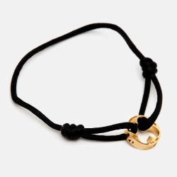 Louis Vuitton Empreinte Black Cord 18K Yellow Gold Bracelet