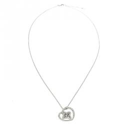 Louis Vuitton Coeur Diamond & 18K White Gold Chain Necklace