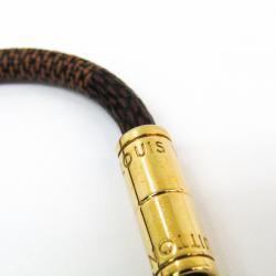 Pre Owned Louis Vuitton Keep It Damier Canvas Gold Tone Bracelet