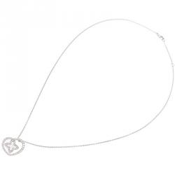 LOUIS VUITTON Diamond 18K White Gold Small Coeur Heart Pendant Necklace  55431