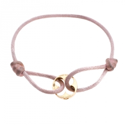 Louis Vuitton Clous 18k Yellow Gold Pink Cord Adjustable Bracelet