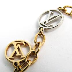 Louis Vuiiton Two Tone Gold Plated Logo Mania Bracelet