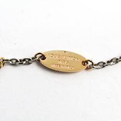 Louis Vuiiton Two Tone Gold Plated Logo Mania Bracelet