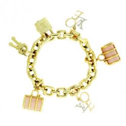 Louis Vuitton Padlock Charm 18 K Yellow Gold Bracelet 