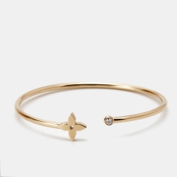 Louis Vuitton  Idylle Blossom Diamond 18k Rose Gold Twist Cuff Bracelet 16