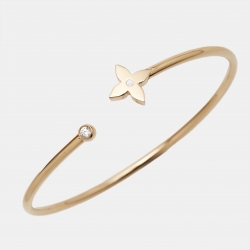 Louis Vuitton  Idylle Blossom Diamond 18k Rose Gold Twist Cuff Bracelet 16
