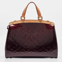 Pre Owned Louis Vuitton Amarante Monogram Vernis Brea GM Bag