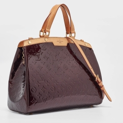 Pre Owned Louis Vuitton Amarante Monogram Vernis Brea GM Bag