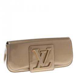 Pre Owned Louis Vuitton Beige Poudre Vernis Sobe Clutch